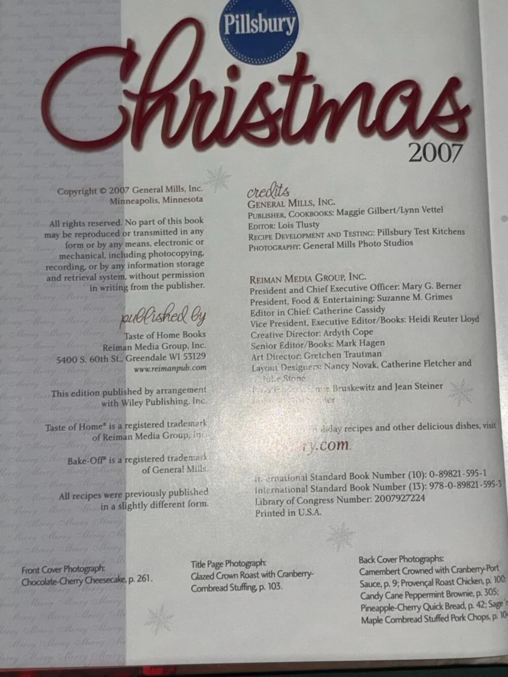 Pillsbury Christmas 2007 Cookbook